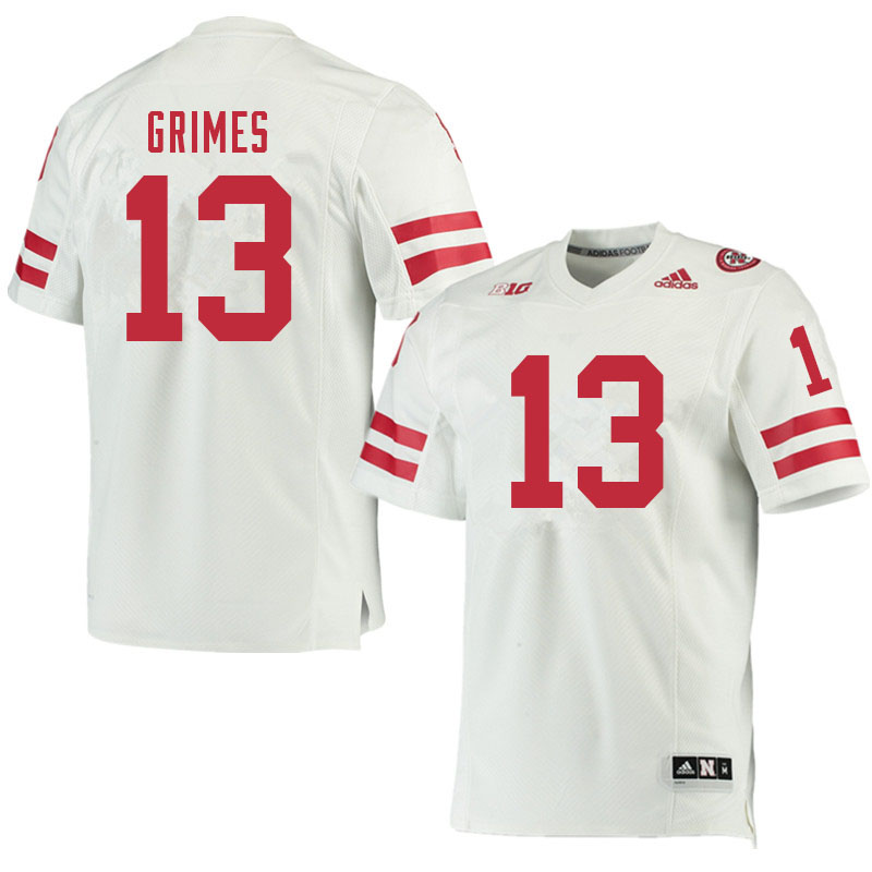 Men #13 Kamonte Grimes Nebraska Cornhuskers College Football Jerseys Sale-White